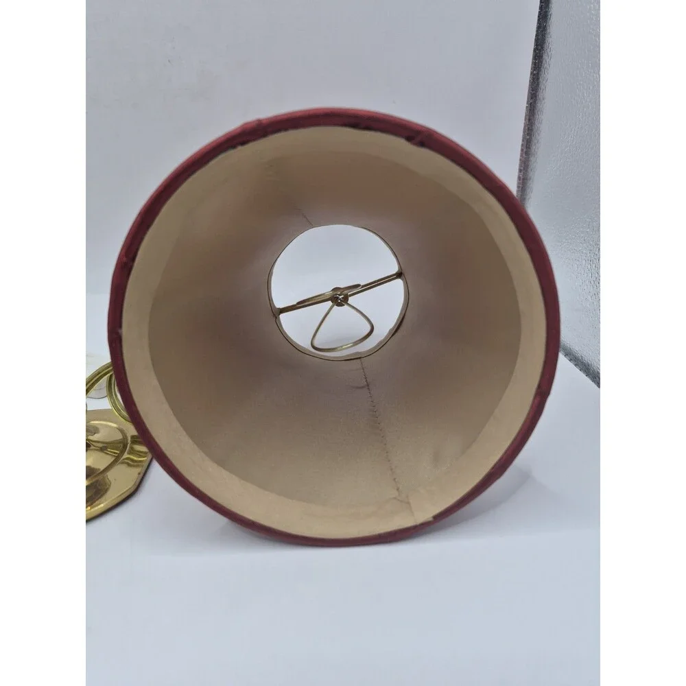 Vintage Small Brass Candlestick Lamp w/  Lamp Shade 13